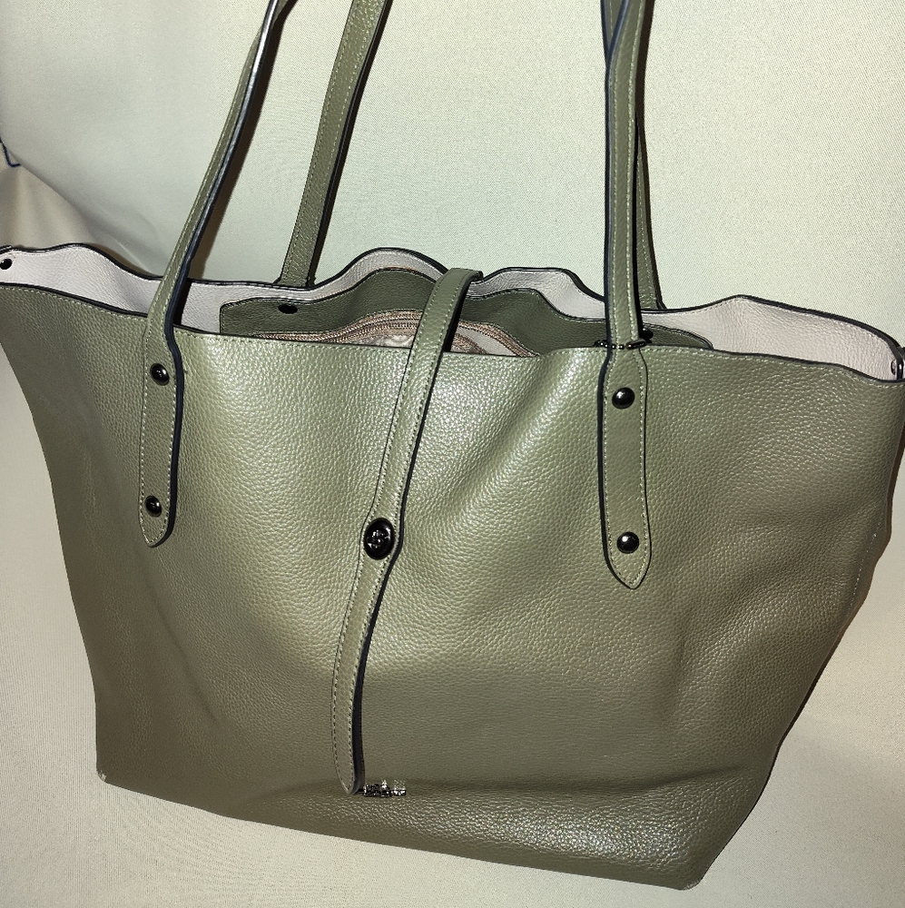 Coach Olive Green Leather Tote